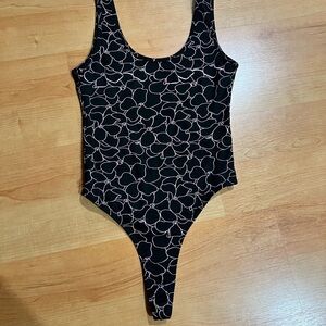 Wehi’s Boutique Kailani Bodysuit Black and Pink Floral Patterned Bodysuit